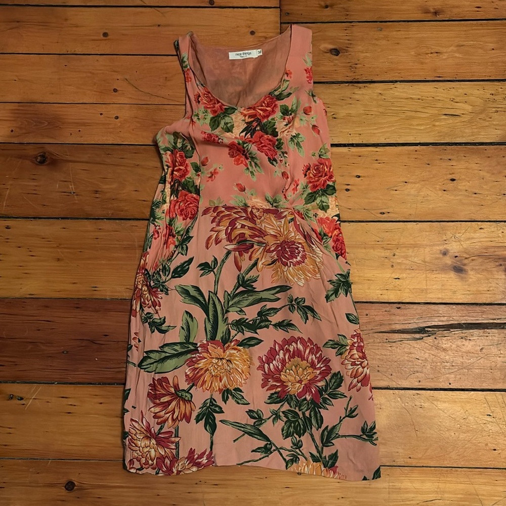 Pink floral print dress. Floral, cottage core, vintage style, 1920s, eclectic